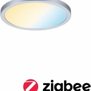 Paulmann LED Einbauleuchte "Smart Home Zigbee Areo VariFit IP44 175mm 13W Chrom matt", Weiß Tunable White