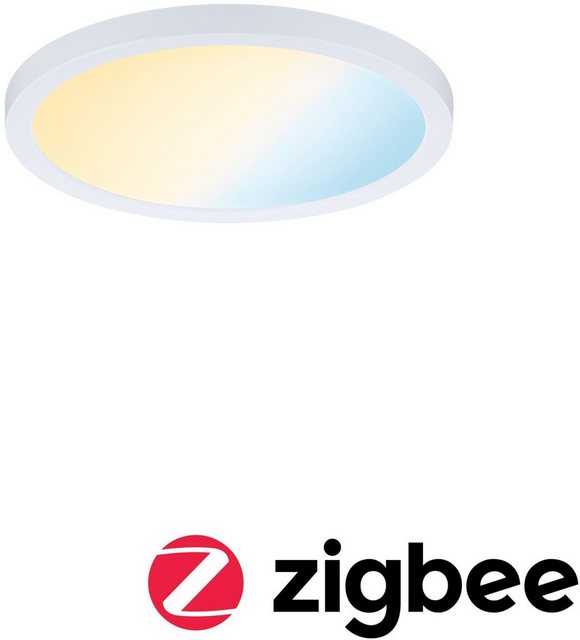 Paulmann LED Einbauleuchte "Smart Home Zigbee Areo VariFit IP44 175mm 13W Weiß", Weiß Tunable White