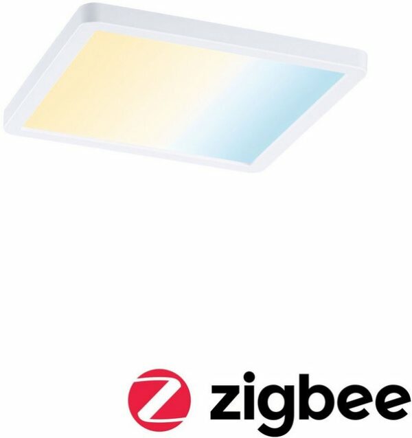 Paulmann LED Einbauleuchte "Smart Home Zigbee Areo VariFit IP44 175x175mm 13W Weiß", Weiß Tunable White