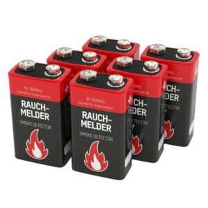 ANSMANN® "6 Alkaline longlife Rauchmelder 9V Block Batterien - Premium Qualität" Batterie