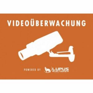 LUPUS ELECTRONICS "Lupus Electronics 10862 Aufkleber: Achtung Videoüberwachung, Orange, Weiß" Gefahrenmeldeanlage