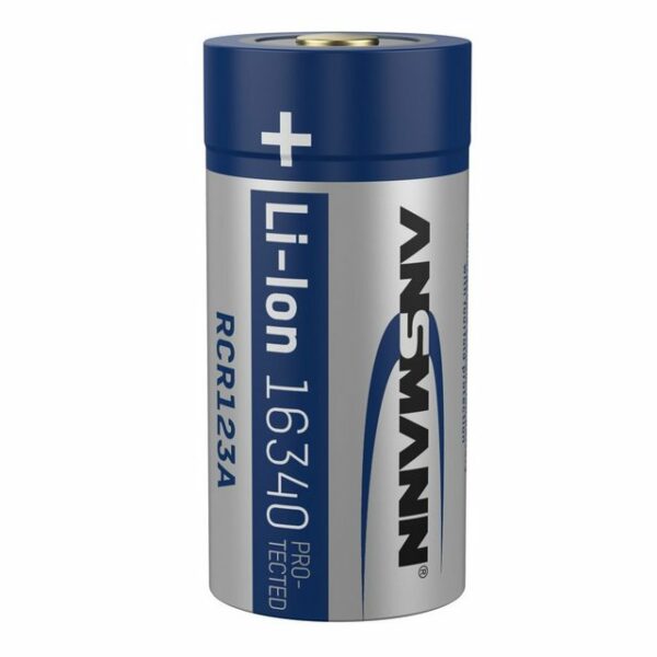 ANSMANN® "Li-Ion accu 16340 lithium akku wiederaufladbar cr123a lithium batterie 3,7V" Akku 850 mAh (3.7 V)